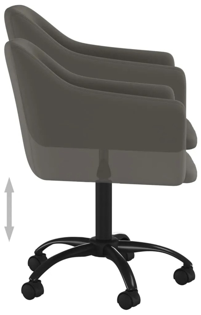 Cadeiras de jantar giratórias 2 pcs veludo cinzento-escuro
