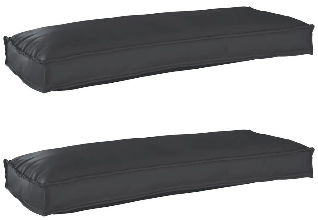 vidaXL Almofadas para banco 2 pcs Preto 100x40x8 cm Tecido Oxford