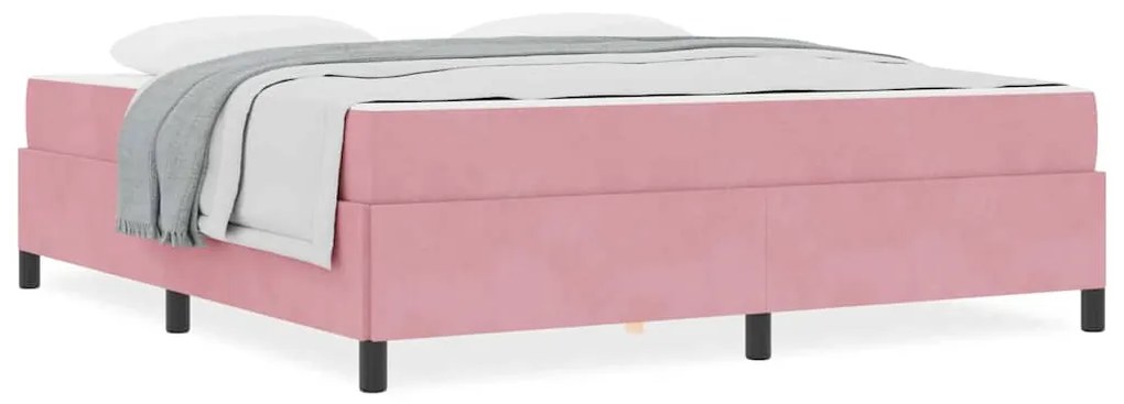 Estrutura da Cama Outros Rosa e branco 180 x 200 cm Veludo