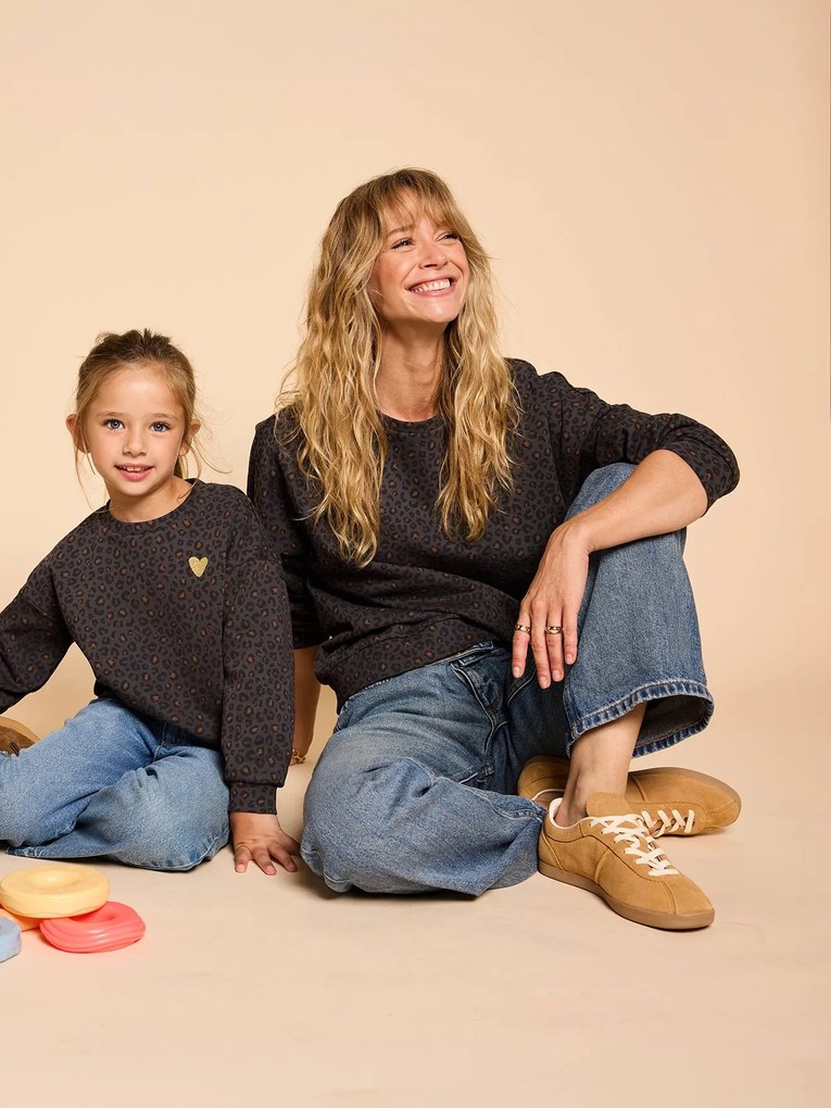Sweat Leopardo para mulher, coleção cápsula mãe-filha, da ENVIE DE FRAISE cinza escuro
