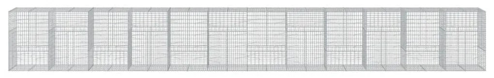 Cesto gabião com cobertura 1200x100x150 cm ferro galvanizado