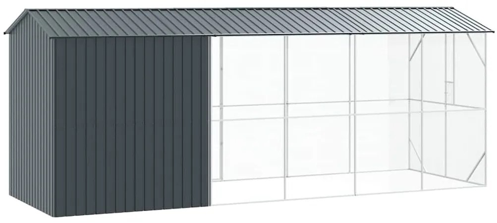 Gaiola para Aves com Extensão Antracite 210x640x247 cm de Aço