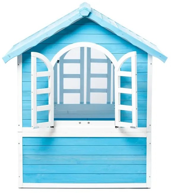 Casa de madeira sustentável para crianças Oceano 118cm x 115cm x 129cm Azul