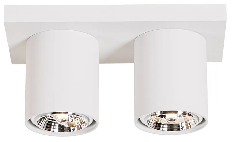 Candeeiro de teto moderno branco 2 luzes - Tubo Moderno