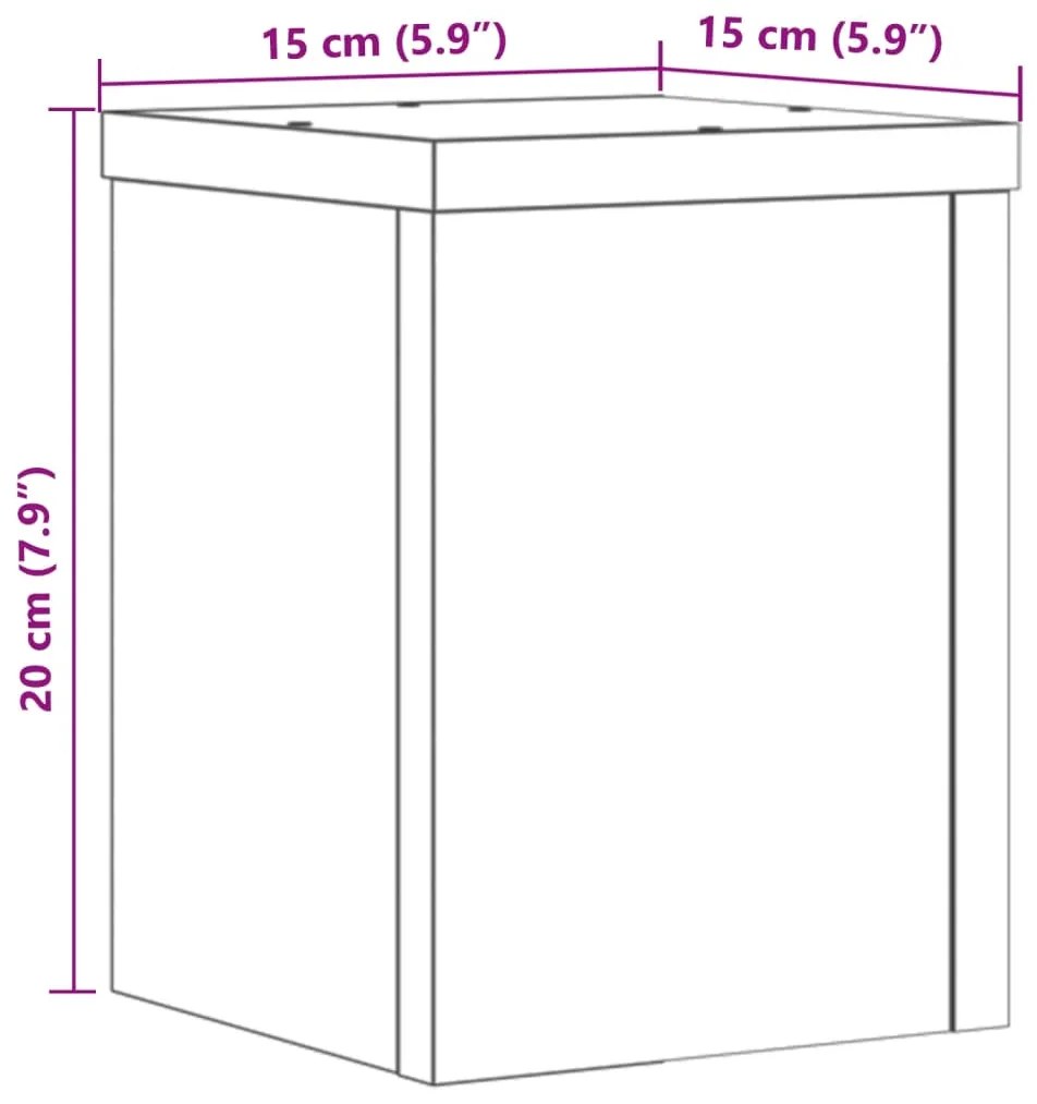 Suportes p/ plantas 2 pcs 15x15x20 cm derivados madeira branco