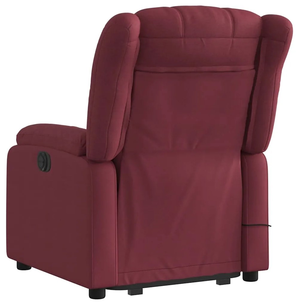 Poltrona elevatória de massagens elétrica tecido vermelho tinto