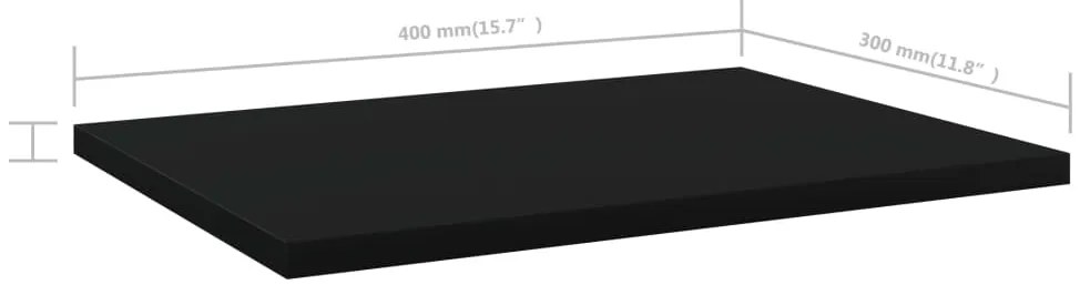 Prateleiras para estante 4 pcs 40x30x1,5cm contraplacado preto