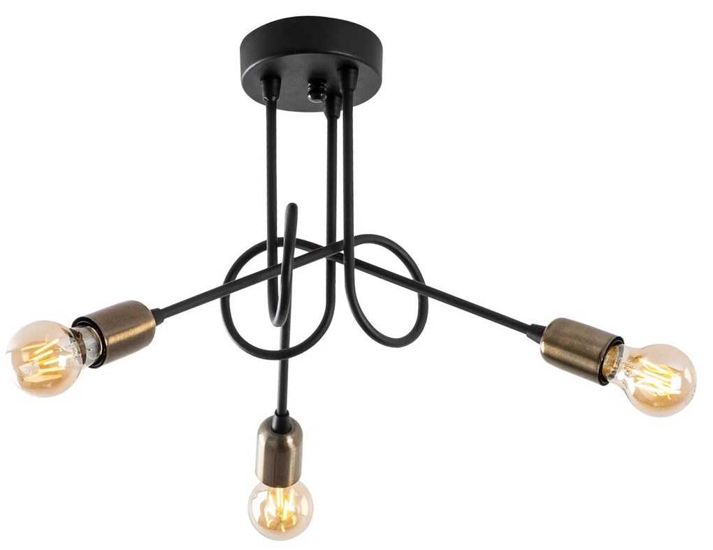 Candeeiro de Teto Viraj – Preto Antigo – 46 x 46 cm