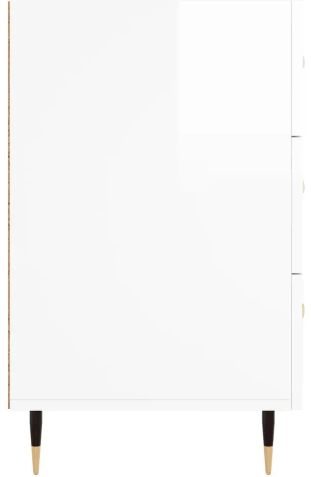 Mesa de cabeceira 40x40x66cm derivados madeira branco brilhante
