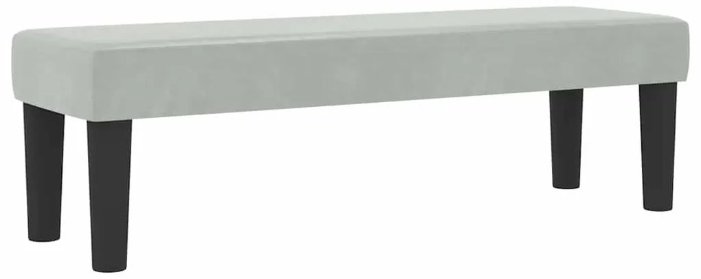Cama Box Spring com Colchão e Banco Cinza Claro 140x190 cm Veludo