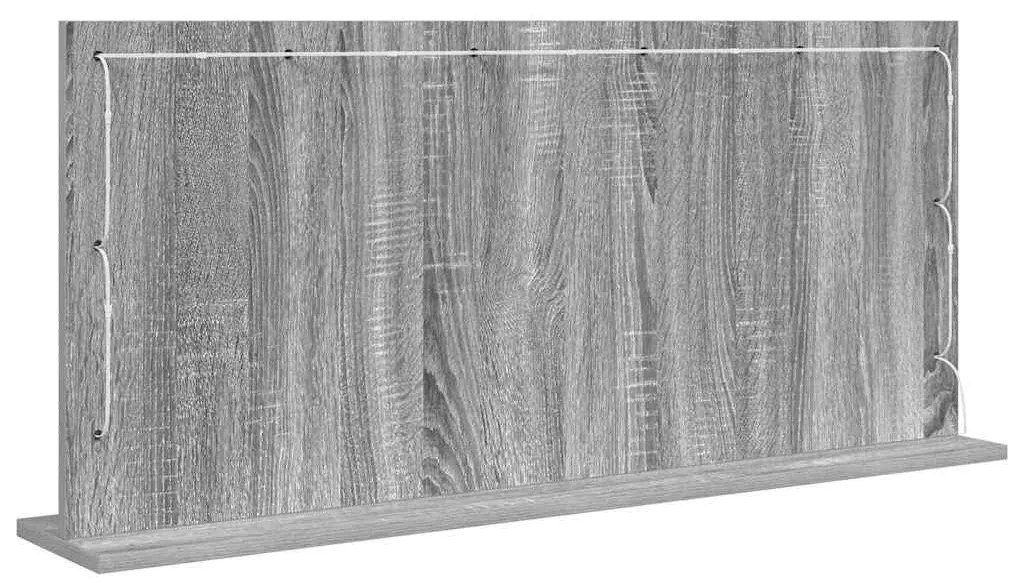 Espelho de Maquilhagem com Luzes LED Cinza Sonoma 100x45x18 cm