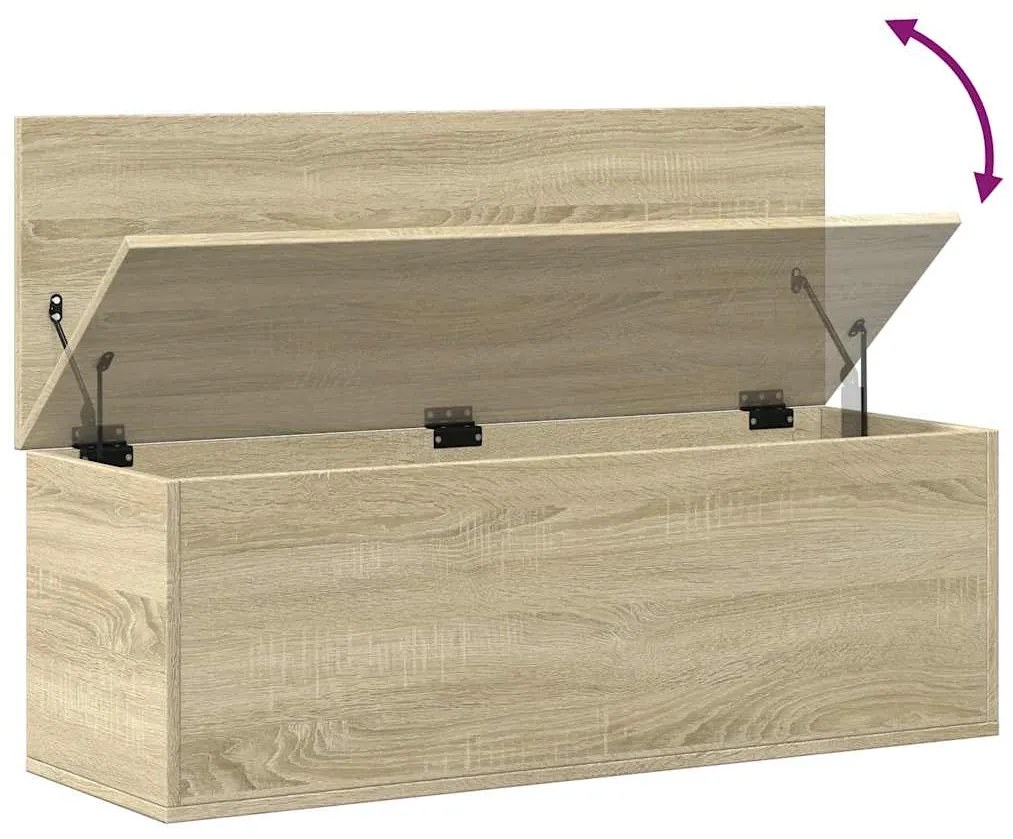 Caixa de arrumação 102x35x35 cm deriv. madeira carvalho sonoma