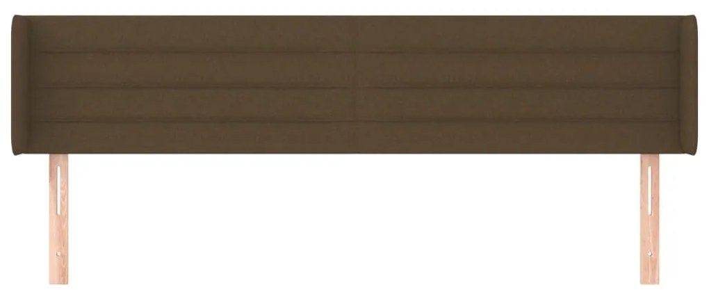 Cabeceira de cama c/ abas tecido 183x16x78/88cm castanho-escuro