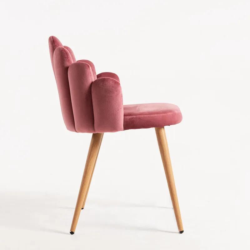 Cadeira Flew em Veludo - Rosa - Design Nórdico
