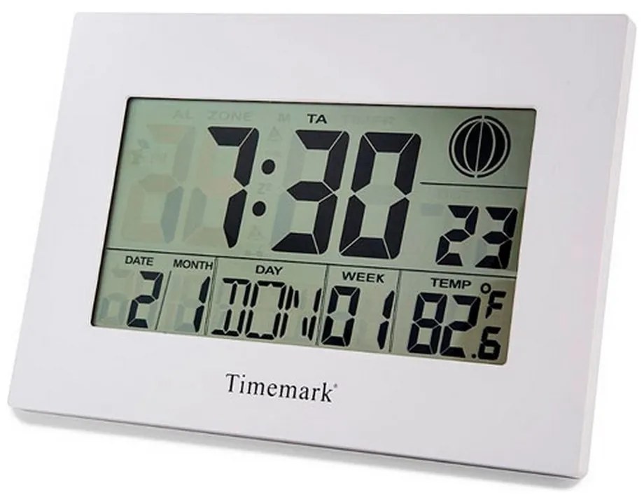 Relógio de Parede com Termómetro Timemark Branco (24 X 17 X 2 cm)