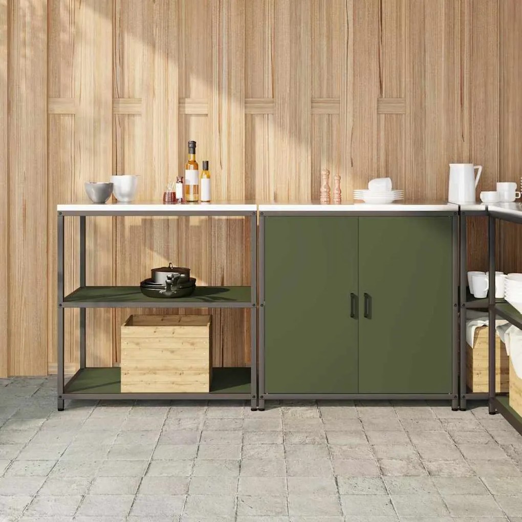 vidaXL Conjunto de Armazenamento de Cozinha 2 pcs Verde Oliva