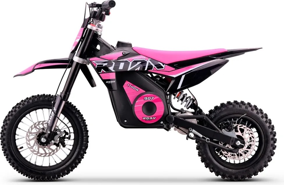 Mini moto elétrica para crianças velocidade até 28 km/h C/Limitador 1100W Roan 907 36V 12/10" Rosa