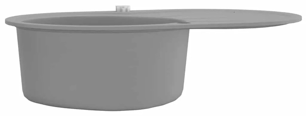 Lava-louça com 1 cuba oval cinzento