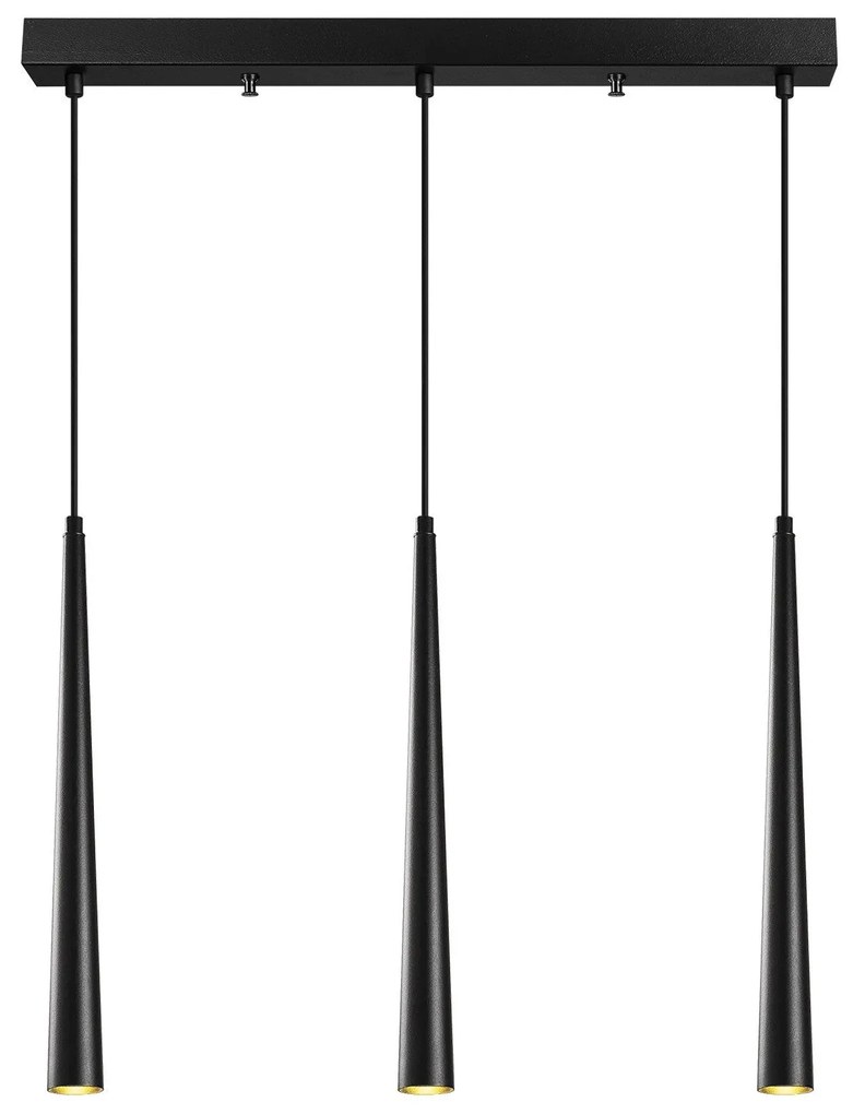 Candeeiro de Teto Ugur – Preto – 58 x 5 cm