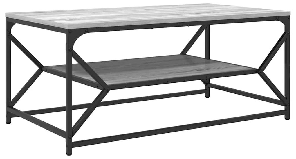 Mesa de Café vidaXL com Prateleira Cinza Sonoma 90x50x40 cm em Madeira
