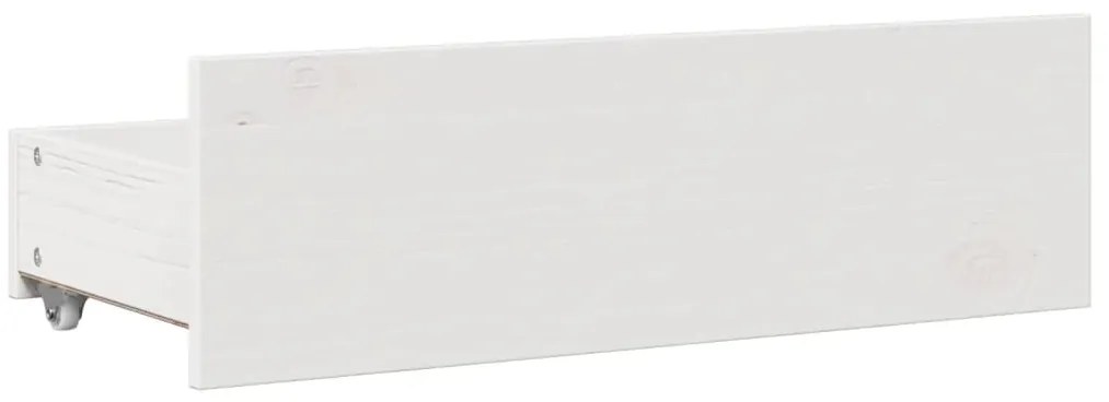 Cama com estante sem colchão 140x190 cm pinho maciço branco