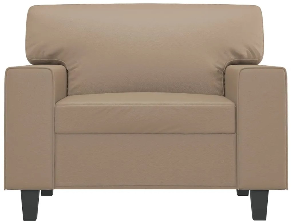 Poltrona 60 cm couro artificial cappuccino
