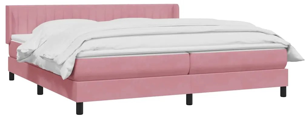 Cama com molas/colchão rosa 180x220 cm veludo