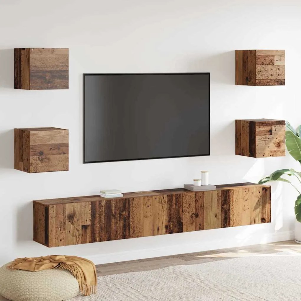 vidaXL Conjunto de móvel de TV 6 pcs Castanho 200 x 30 x 30 cm