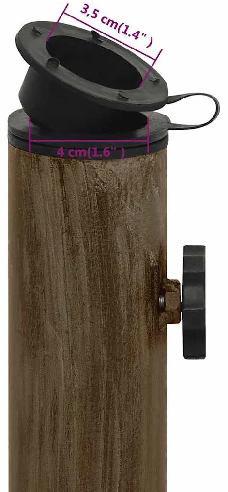 Base para guarda-sol ferro fundido 44x44x31 cm bronze