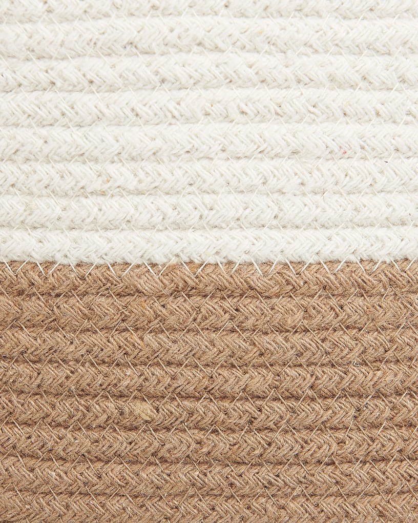 Conjunto de 2 cestos de algodão creme e branco ARDESEN Beliani