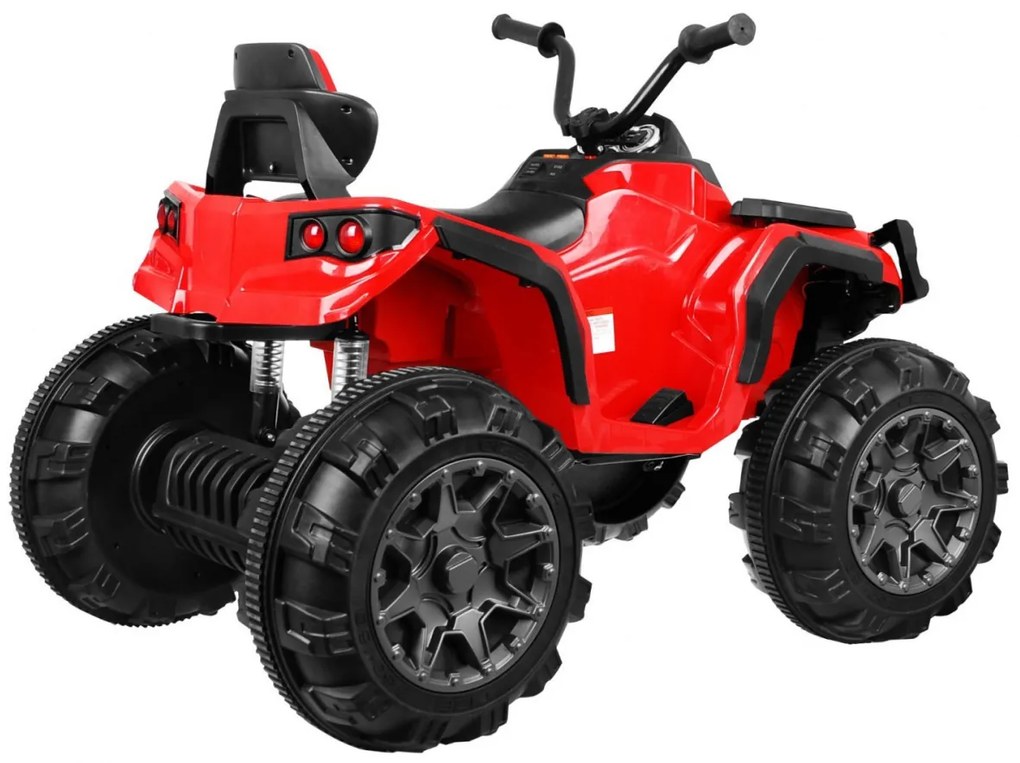 Moto 4 elétrica para crianças 12V 2x45W ATV Com Comando, com Rodas Espuma EVA, Assento couro ecológico, som Crianças Até 30Kg Vermelha