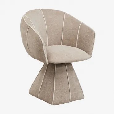 Pack De 2 Poltronas Giratórias Estofadas Tallin Chenille Castanho Trigo - Sklum