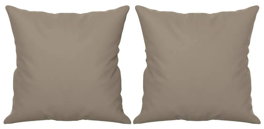 Sofá 2 lugares c/ almofadas 140 cm microfibra cinza-acastanhado