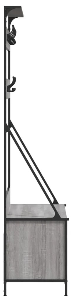 Bengaleiro com arrumação calçado 100x41x184 cm cinza sonoma