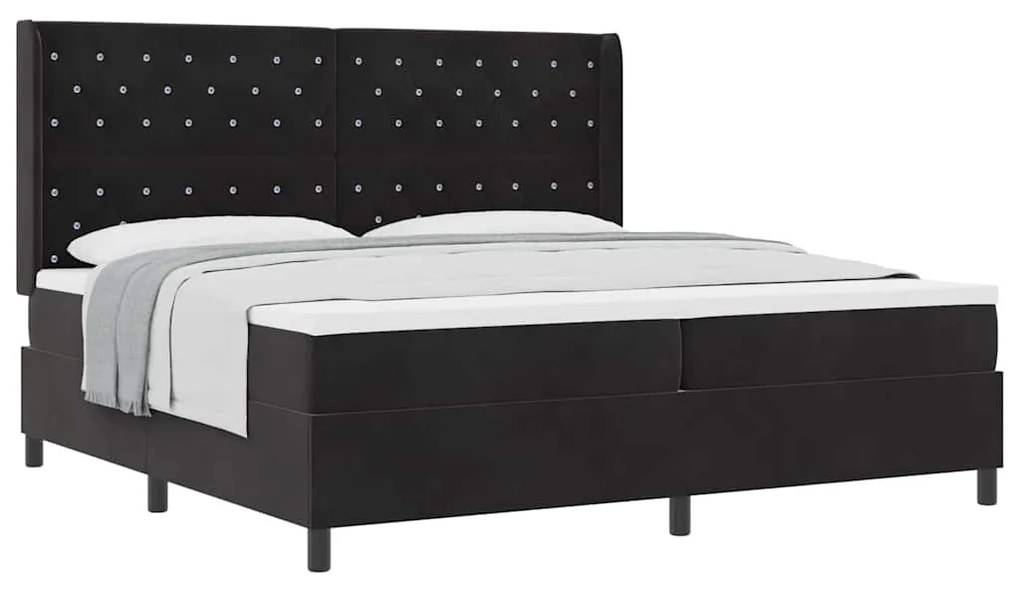 Cama Box com Colchão vidaXL Preta 200x200 cm Veludo