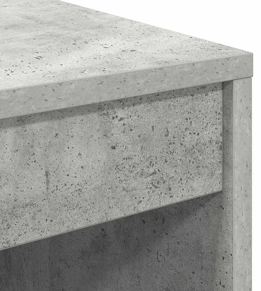 Mesa com Armazenamento Cinza Concreto Madeira Engenheirada