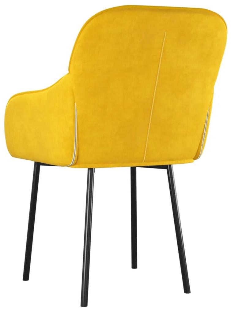 Cadeiras de jantar 2 pcs veludo amarelo
