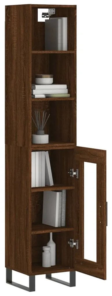 Armário alto 34,5x34x180cm madeira processada carvalho castanho