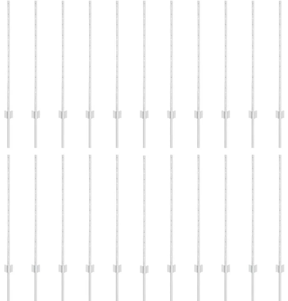 Postes de Cerca 44 pcs Prateado Standard Aço galvanizado