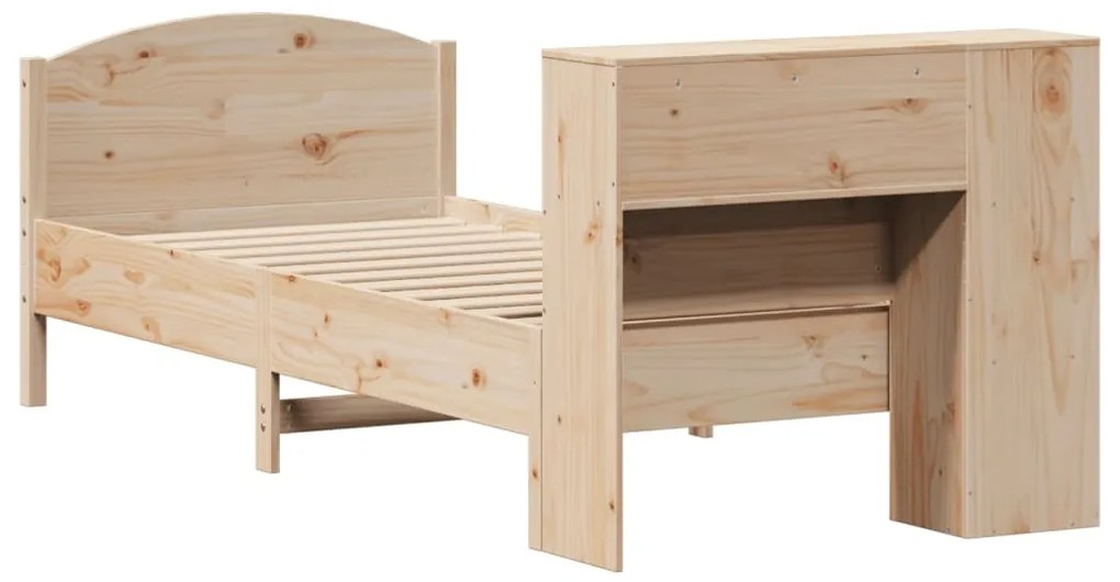 Cama com estante sem colchão 90x200 cm pinho maciço
