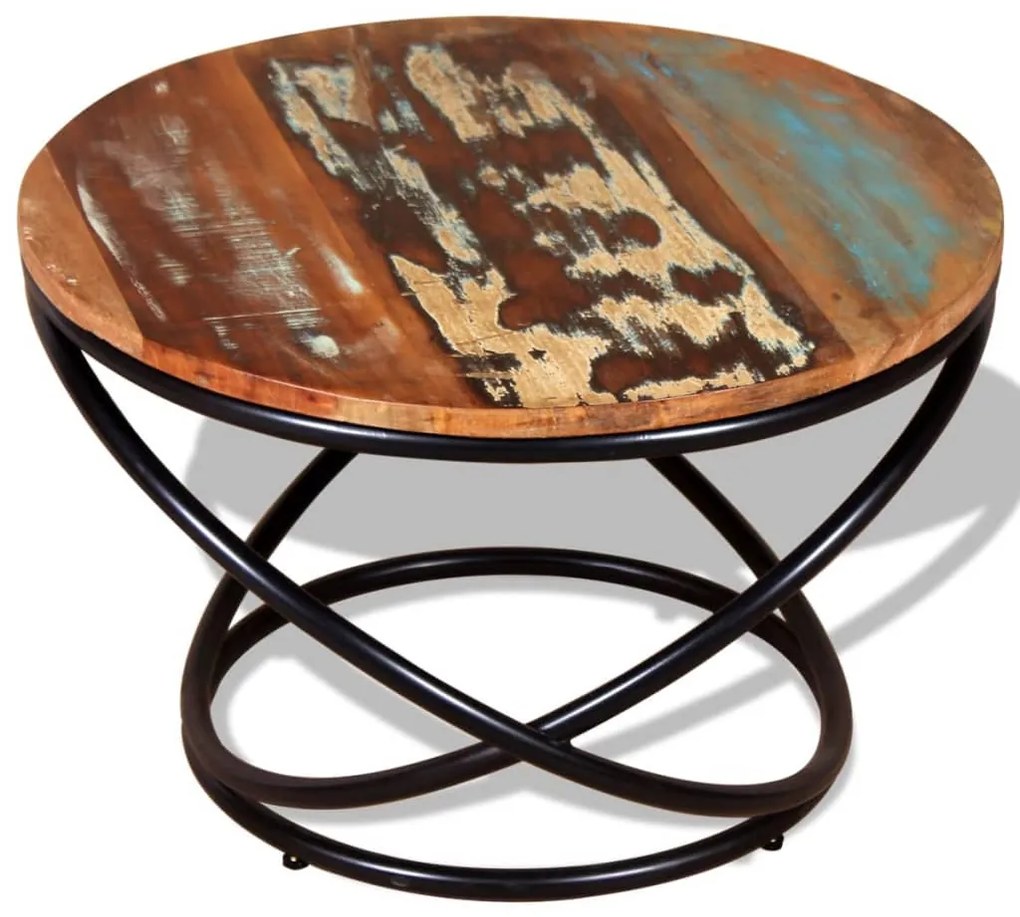 Mesa de centro 60x60x40 cm madeira reciclada maciça