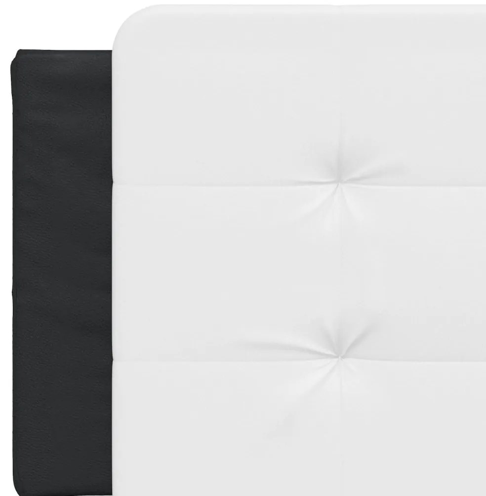 Almofadão de cabeceira 160 cm couro artificial branco e preto