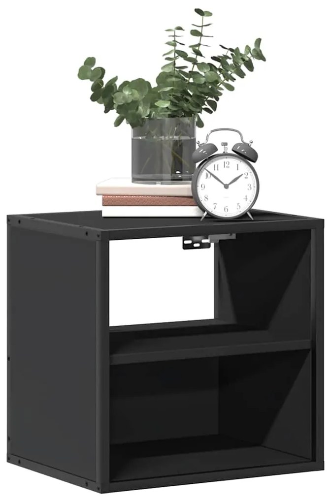 Mesa de cabeceira de parede 40x31x39,5 cm preto