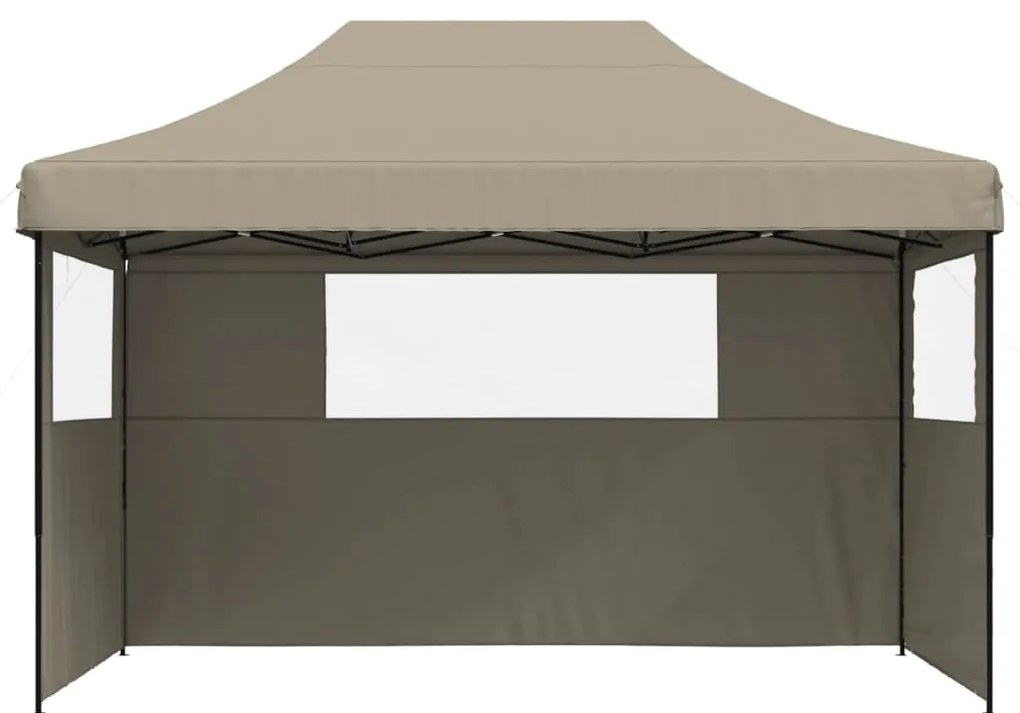 Tenda p/ festas pop-up dobrável c/ 3 paredes cinza-acastanhado