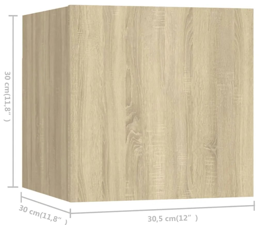 Conjunto móveis de TV 8 pcs madeira processada carvalho sonoma