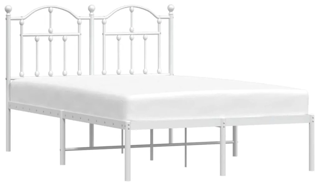 Estrutura de cama com cabeceira 120x190 cm metal branco