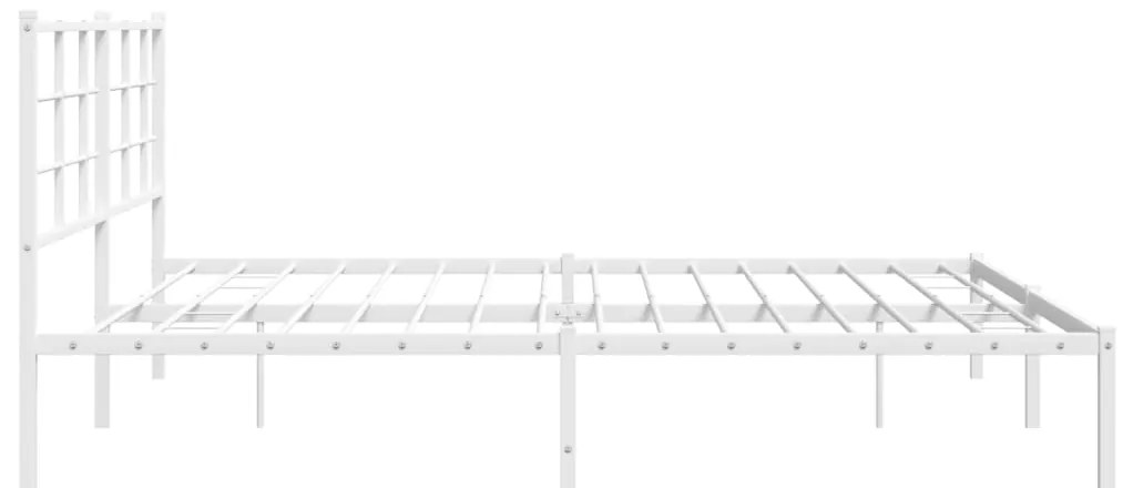 Estrutura de cama com cabeceira 193x203 cm metal branco