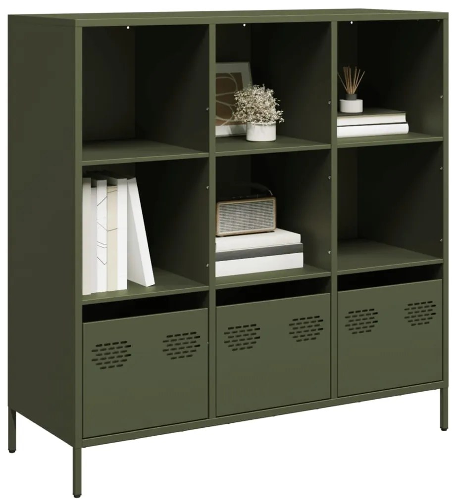 Móvel alto 101,5x39x103,5 cm aço verde azeitona