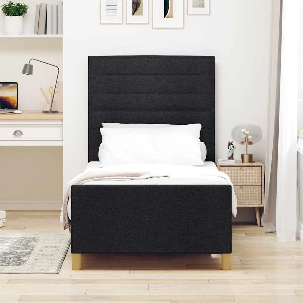 Estrutura de Cama Preta 80x200 cm