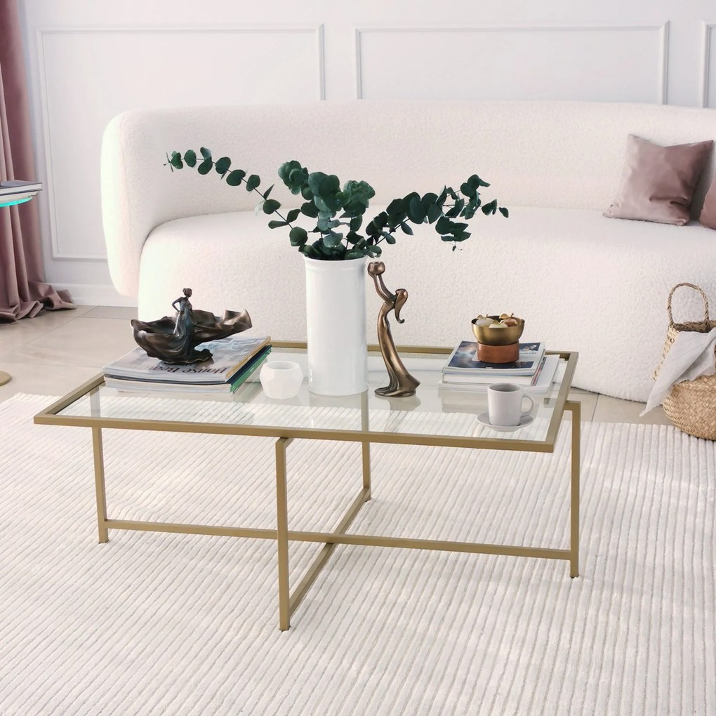 Mesa de Centro Sun S408 – Dourado – 94x35x64 cm